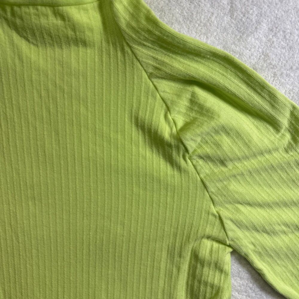 Anthropologie NWT Whitley Mock Neck Top XS Lime Green Modal Stretch $48 Retail - Picture 2 of 10